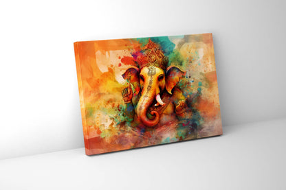 Art mural-Toile Ganesh-Art indien-Décoration murale spirituelle