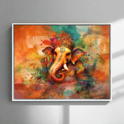 Art mural-Toile Ganesh-Art indien-Décoration murale spirituelle