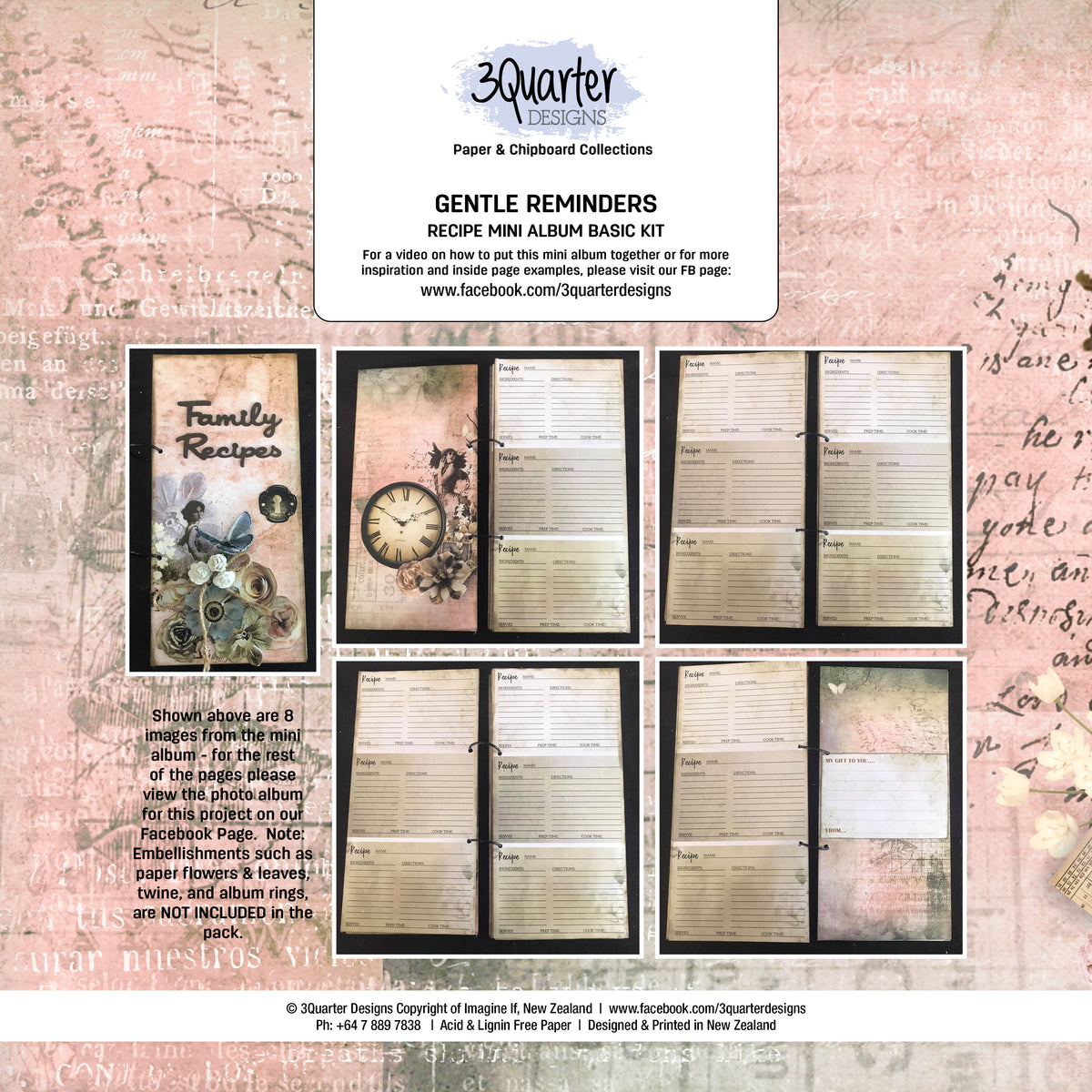 Kit de base mini album 3Quarter Designs Gentle Reminders