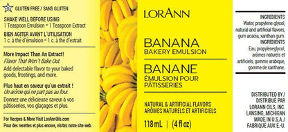 Banana Bakery Emulsion - 4 oz. - 16 oz., 1 Gallon, 5 Gallons - Bakery Emulsions Canada - Ships Free Within Canada on Orders Above CAD $199