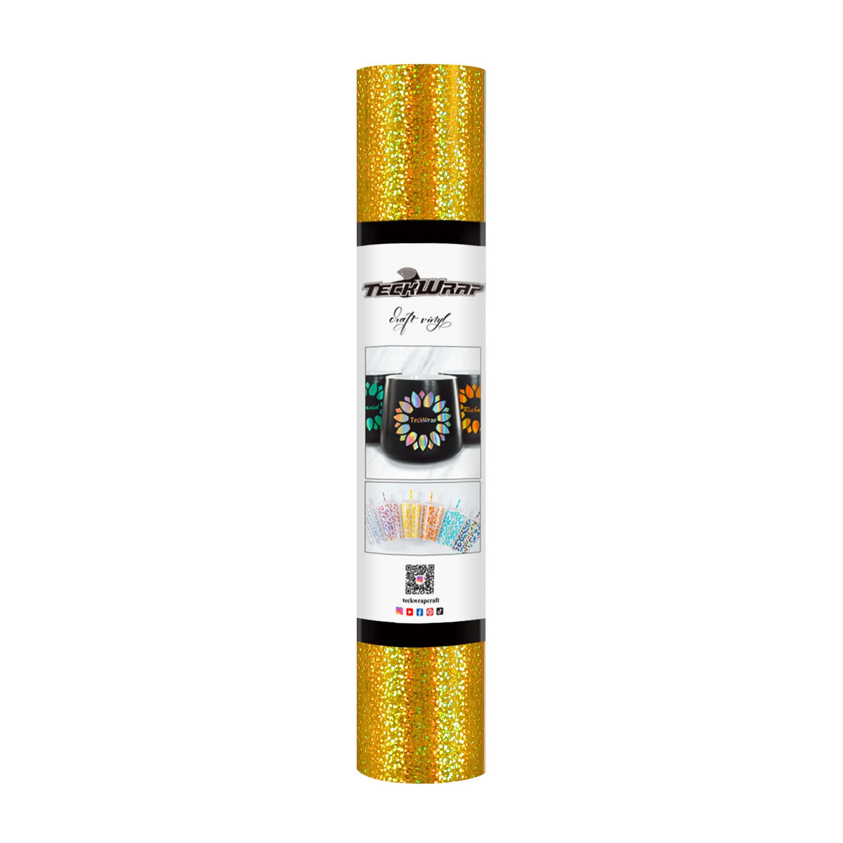 Vinyle adhésif holographique scintillant TeckWrap - Or | Des aurores captivantes pour vos créations !