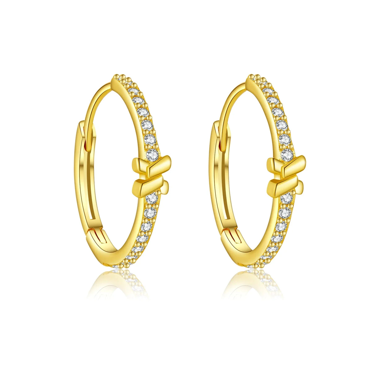 Boucles d'oreilles créoles en argent sterling avec nœud