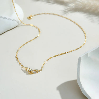 Collier moderne à maillons en argent sterling