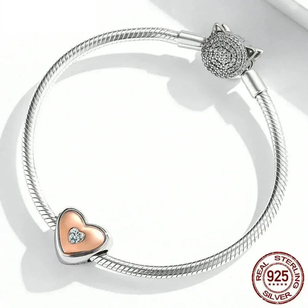 Two-Tone Heart Charm: Embrace Timeless Love