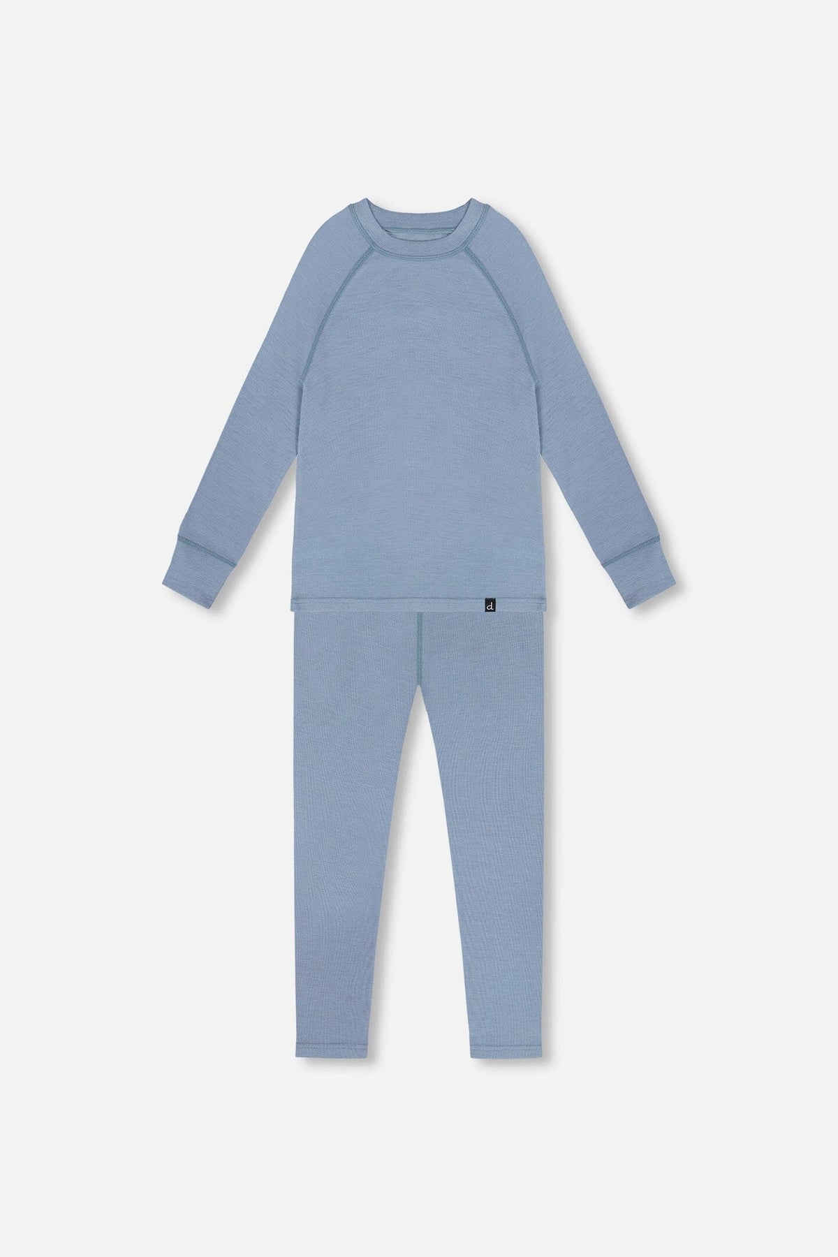 Ensemble de sous-vêtements techniques en laine mérinos bleu gris