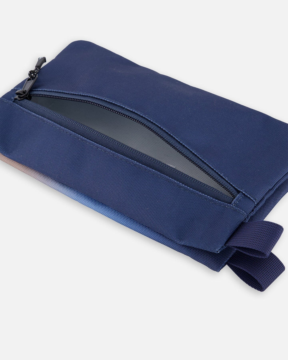 Trousse double dégradé bleu et beige