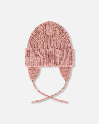 Bonnet bébé mi-saison en maille Rose Poudré