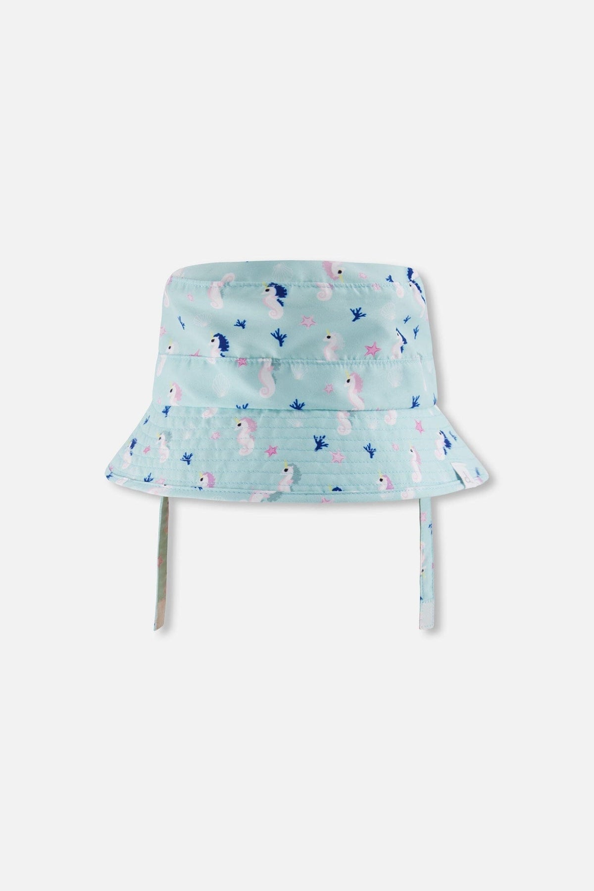 Chapeau de plage bleu imprimé hippocampe
