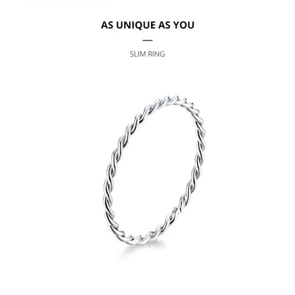 Bagues empilables en argent sterling 925 torsadées à texture tressée - Bijoux raffinés