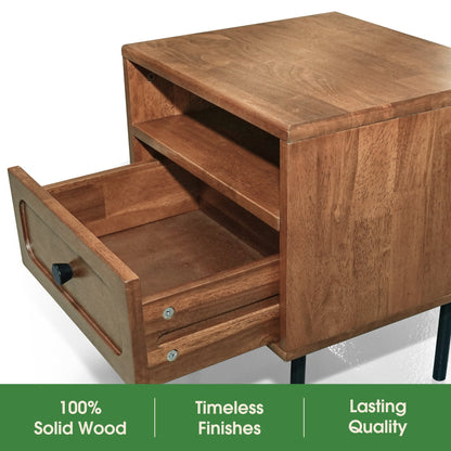 Savana Single Drawer Solid Wood Nightstand