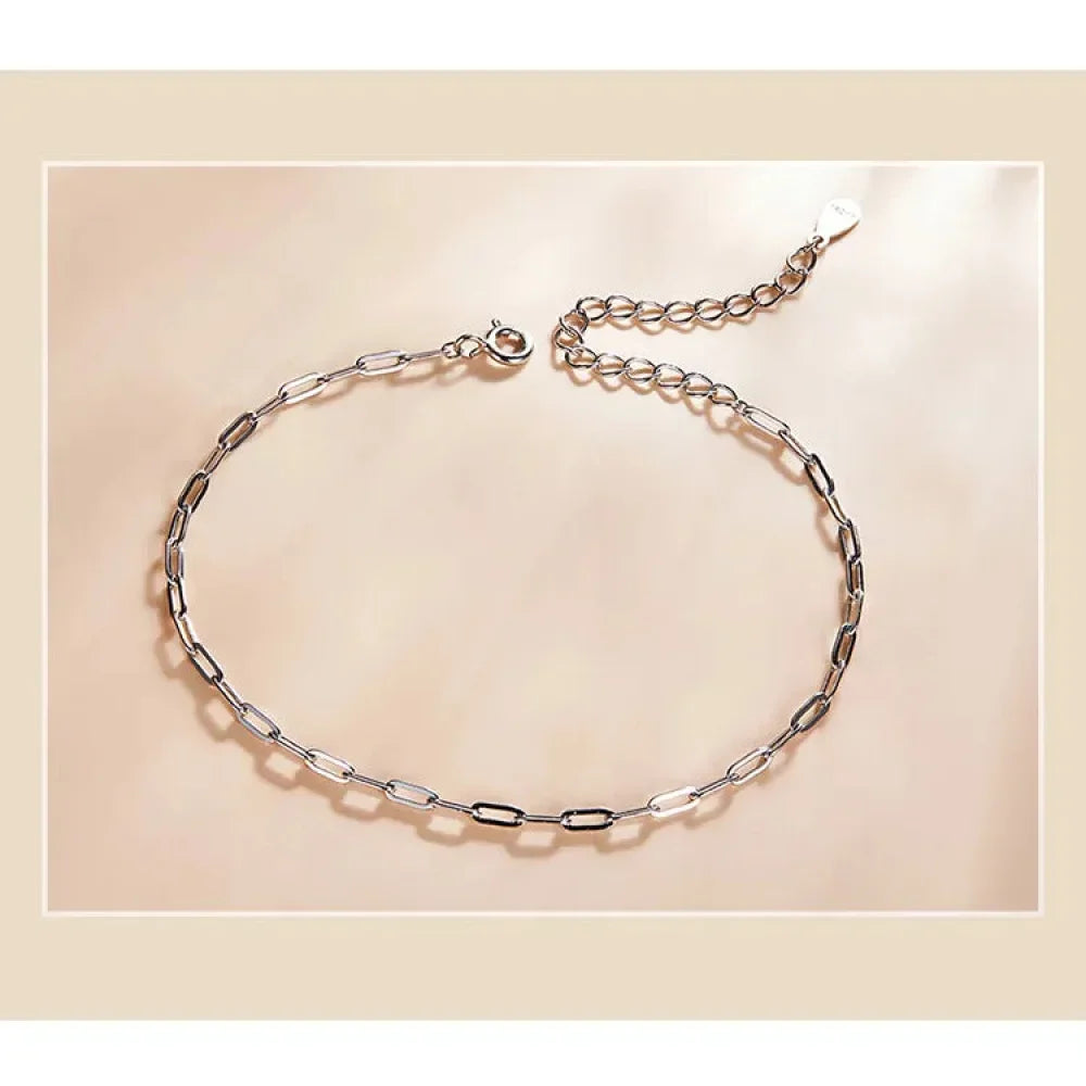 925 Sterling Silver Gold Cable Chain Bracelet