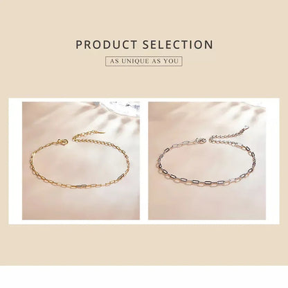 925 Sterling Silver Gold Cable Chain Bracelet
