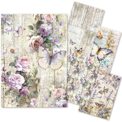 Papier de soie A4 6 pièces Papillons Fantaisistes