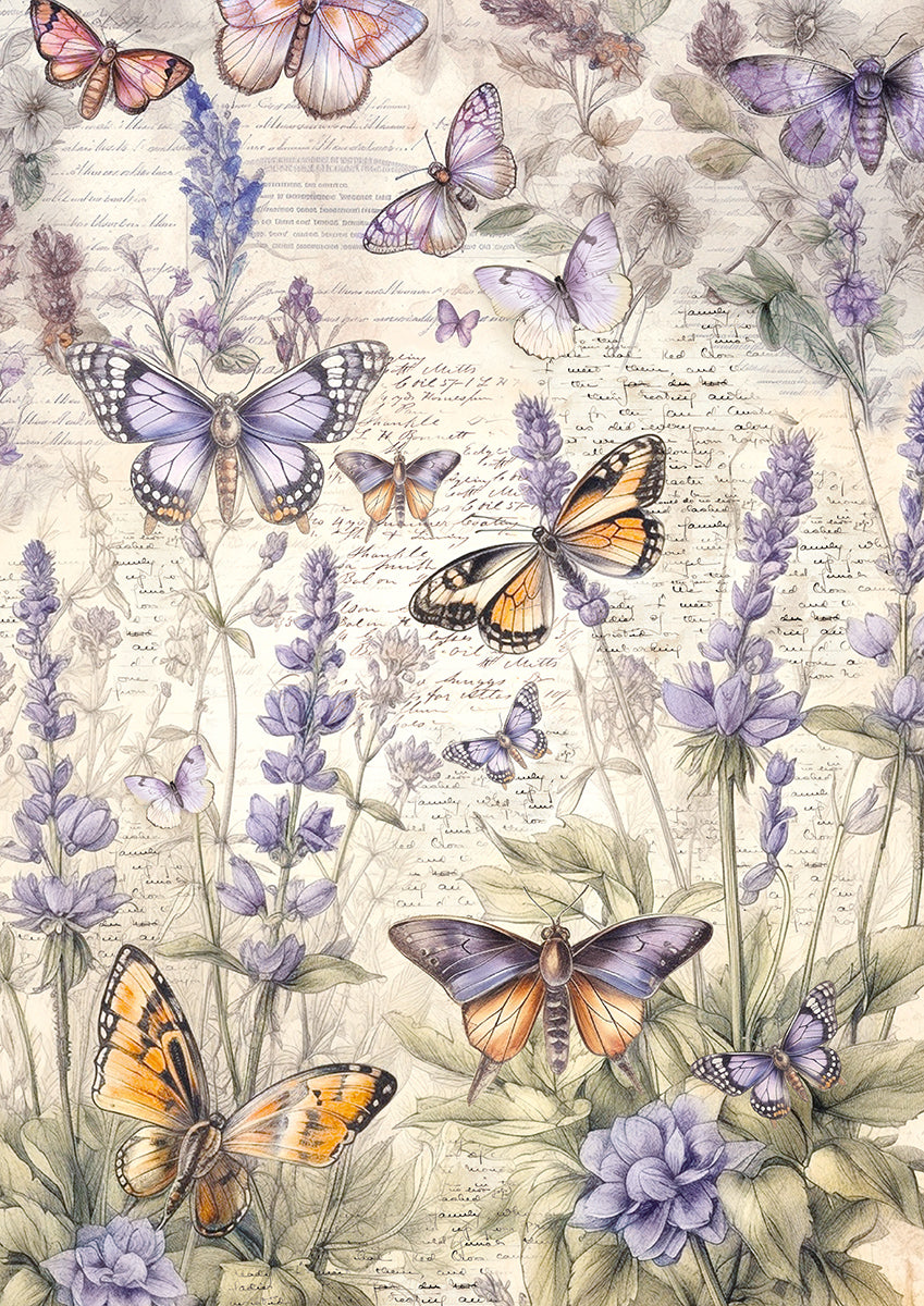 Papier de soie A4 6 pièces Papillons Fantaisistes