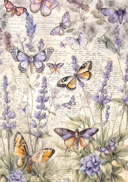 Papier de soie A4 6 pièces Papillons Fantaisistes