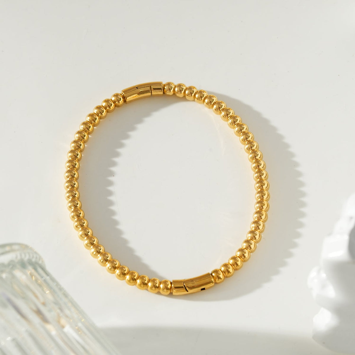 Style HANXI : Bracelet classique à billes en or