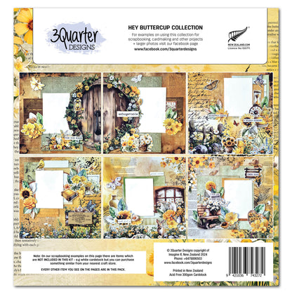 3Quarter Designs Hey Buttercup Papier Design 30x30cm & Set de Diecuts