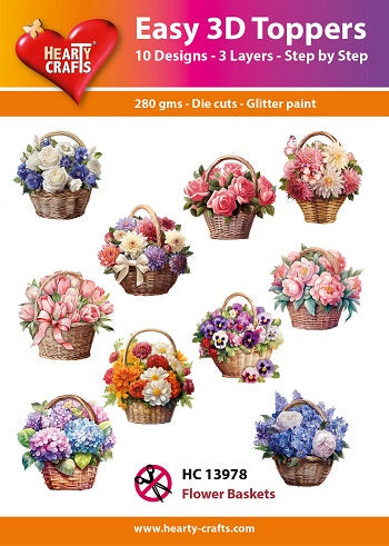 Hearty Crafts Décorations 3D Faciles - Paniers de fleurs