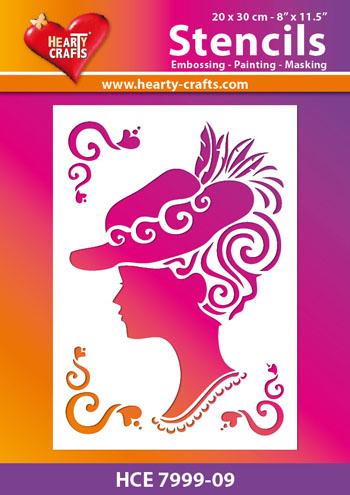 Pochoir Dame Fantaisie Hearty Crafts 20x25 cm