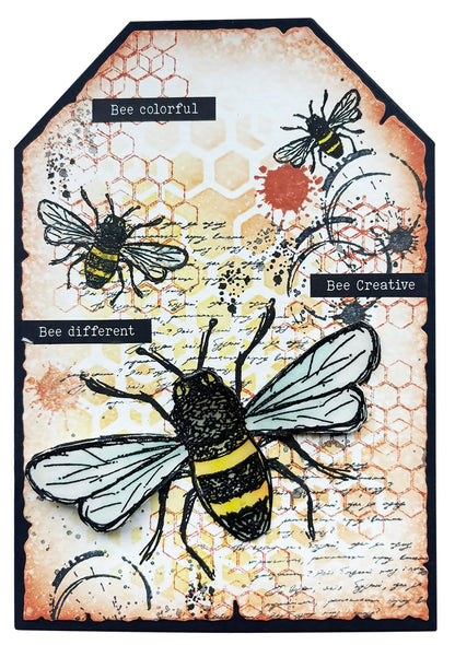 HE Tampon transparent Floral Bits Sweet Bee Memories 16 pièces