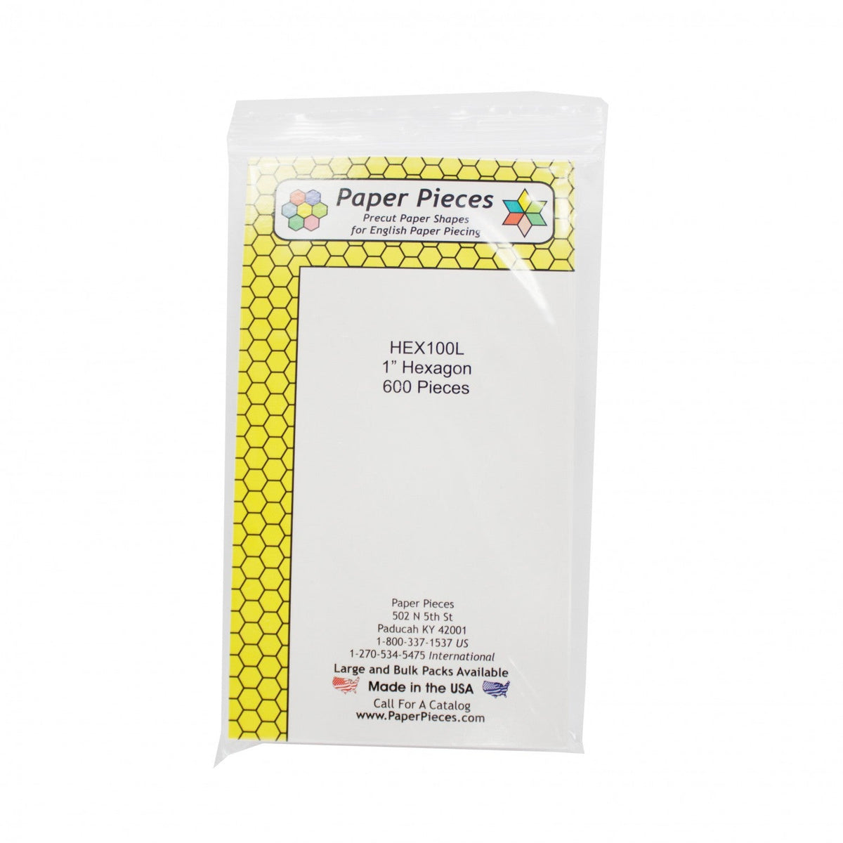 Pack de 600 hexagones en papier pour couture créative 1"