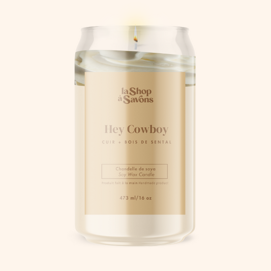 Soy Candle 16 oz - Hey Cowboy