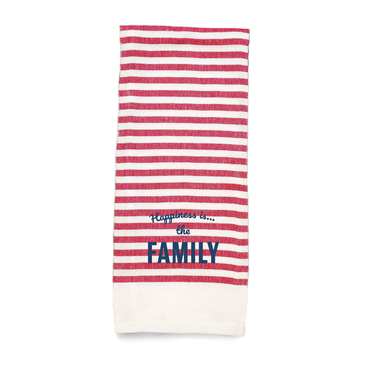 Tea Towel Family Striped, Red
