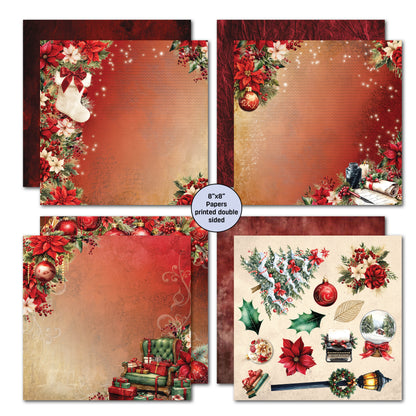 Pack de papier 3Quarter Designs Holly Jolly 20x20 cm