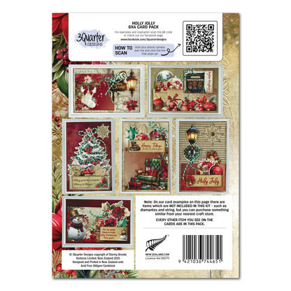 Lot de cartes 6x4 Holly Jolly 3Quarter Designs