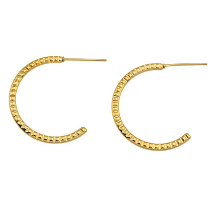 HOLLY: Textured Gold Hoop Earrings