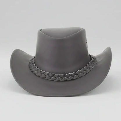 Premium Leather Wide Brim Western Hat. Lightweight Top Grain Rodeo Hat