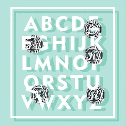 925 Sterling Silver Initial Charm Bead