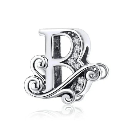 Vintage Openwork 925 Sterling Silver Initial Charm