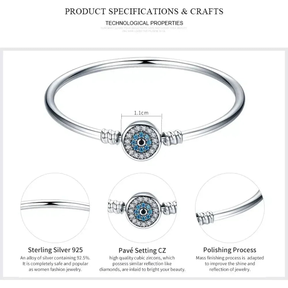 Sterling Silver Snake Chain Bangle Bracelet with CZ Pavé
