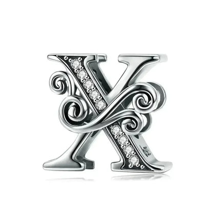 Vintage Openwork 925 Sterling Silver Initial Charm