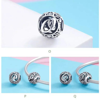 925 Sterling Silver Initial Charm Bead