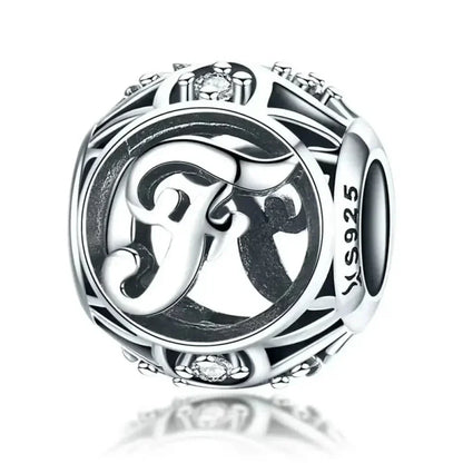925 Sterling Silver Initial Charm Bead