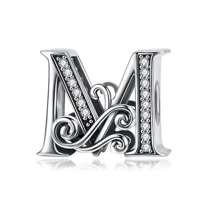 Vintage Openwork 925 Sterling Silver Initial Charm