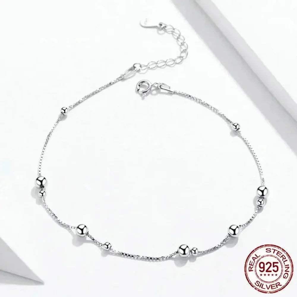 The Minimalist 925 Sterling Silver Bead Anklet