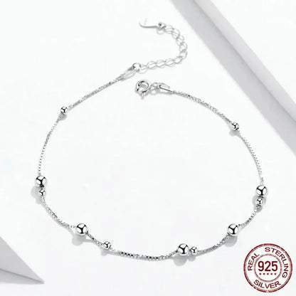 The Minimalist 925 Sterling Silver Bead Anklet