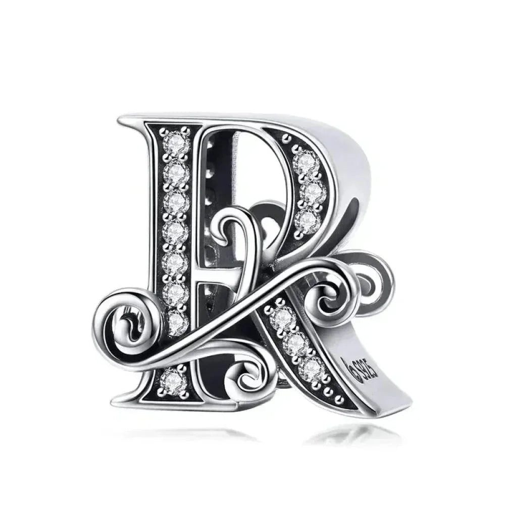 Vintage Openwork 925 Sterling Silver Initial Charm