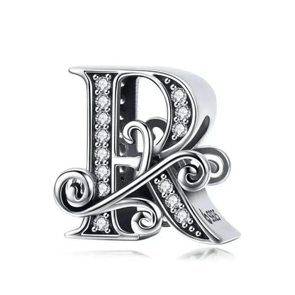 Vintage Openwork 925 Sterling Silver Initial Charm