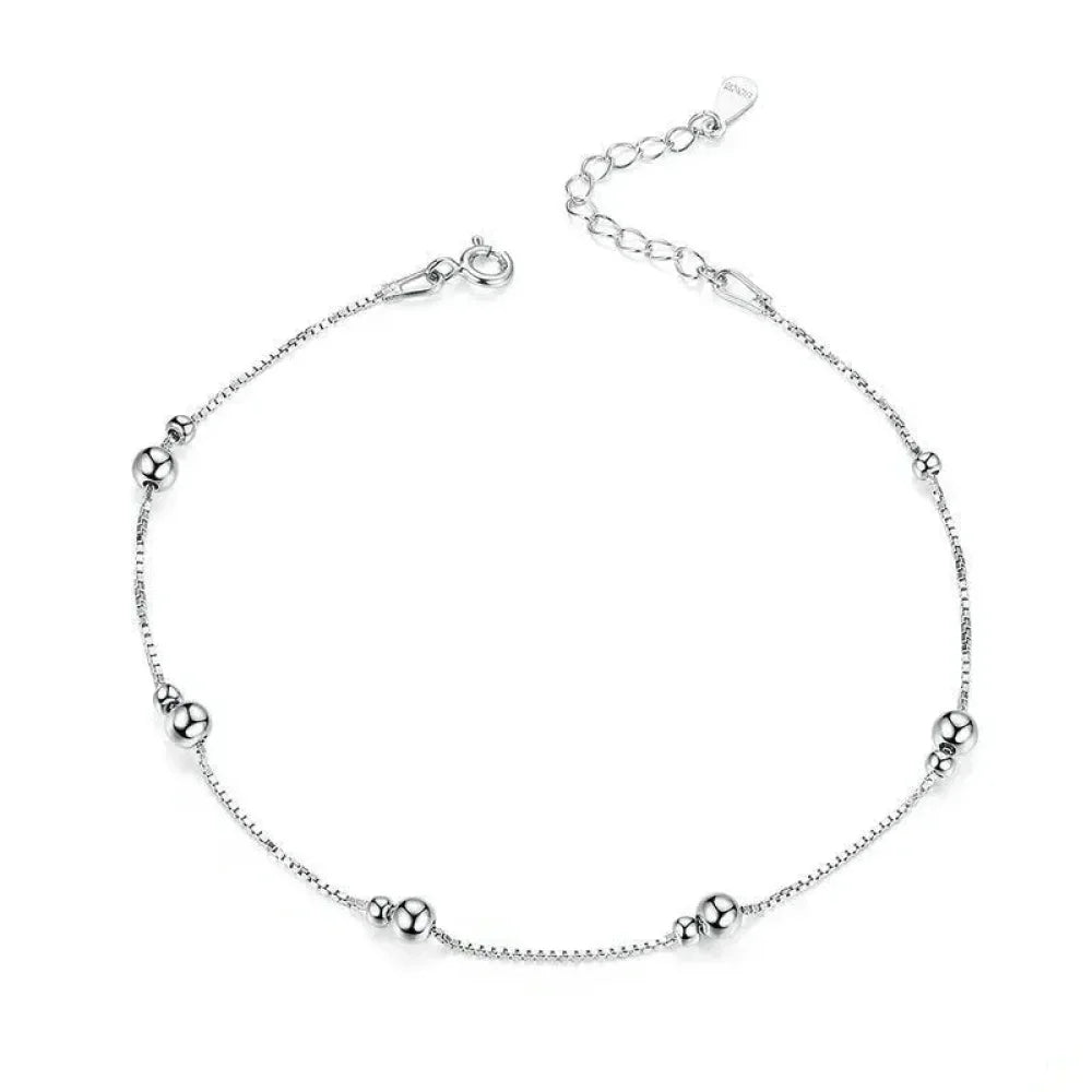 The Minimalist 925 Sterling Silver Bead Anklet