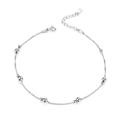 The Minimalist 925 Sterling Silver Bead Anklet