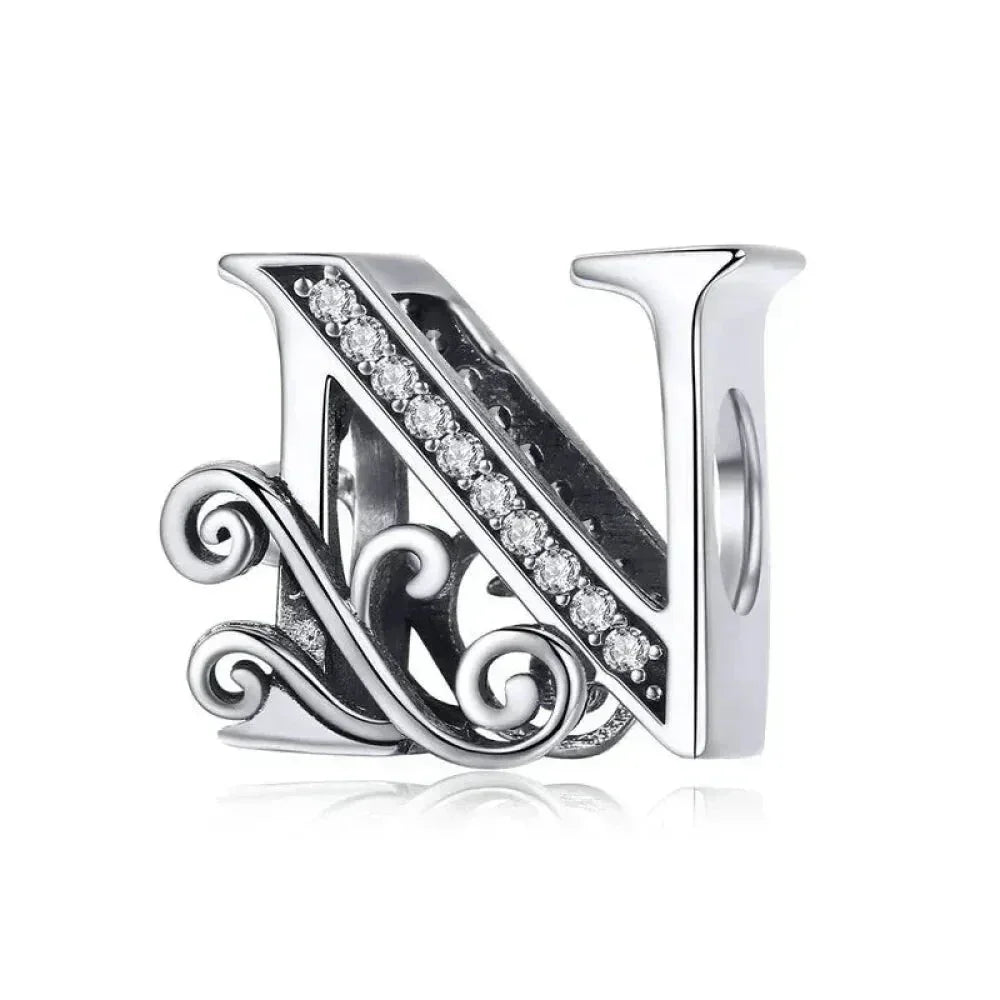 Vintage Openwork 925 Sterling Silver Initial Charm