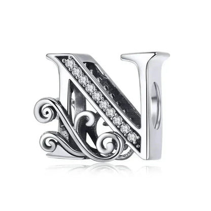 Vintage Openwork 925 Sterling Silver Initial Charm