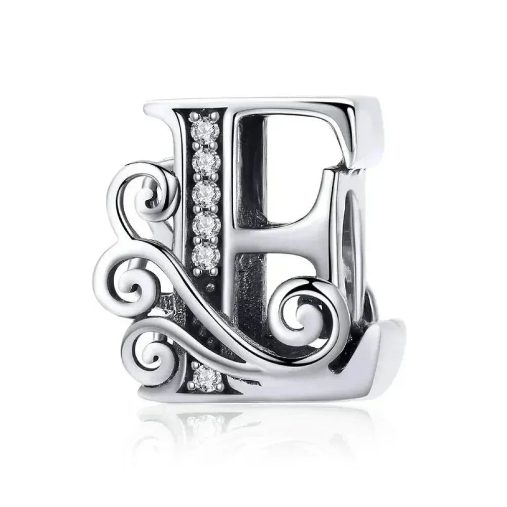 Vintage Openwork 925 Sterling Silver Initial Charm