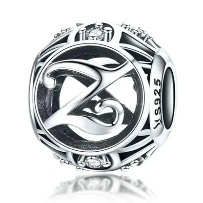 925 Sterling Silver Initial Charm Bead