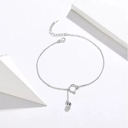 The Whimsical Cat & Bell 925 Sterling Silver Anklet