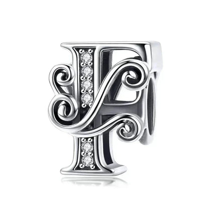 Vintage Openwork 925 Sterling Silver Initial Charm
